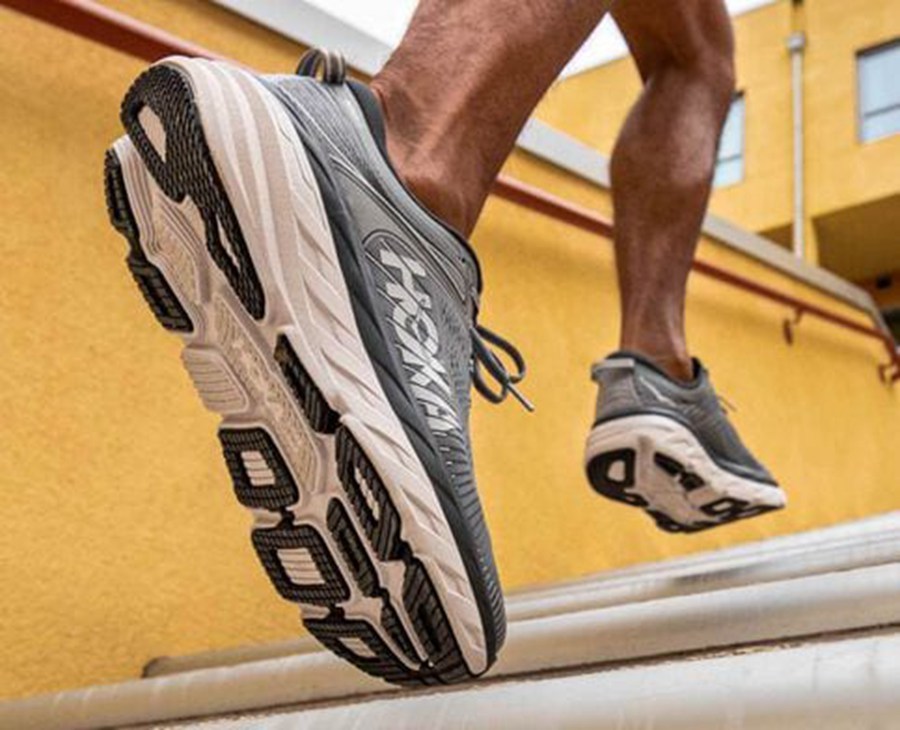 Hoka One One Koşu Ayakkabısı Erkek Gri - Bondi 7 - MG0984731